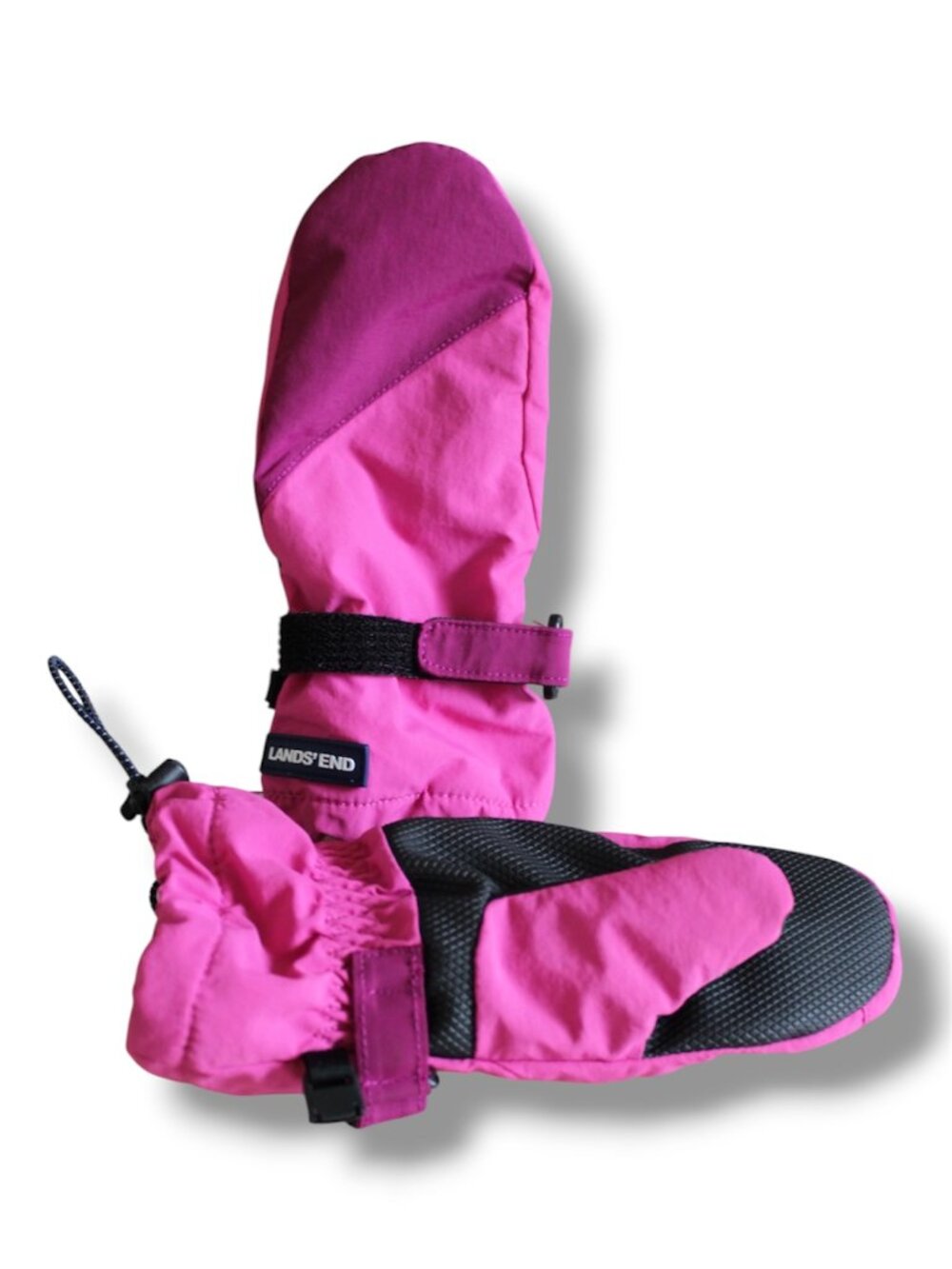 Lands' End Girls "Squall" Magenta Snow Mittens Size Small Like New